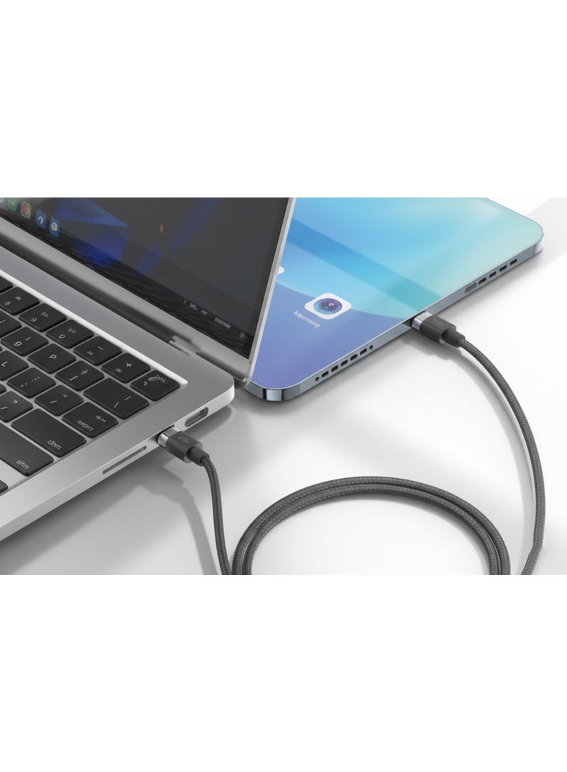 فين ديونز كابل شحن ونقل بيانات سريع من النوع C إلى النوع C بقدرة 60 واط، كابل USB-C متين لأجهزة الكمبيوتر المحمولة والأجهزة اللوحية والهواتف الذكية - 1 متر - Image 3